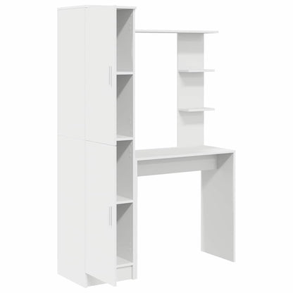 Skrivebord Med Opbevaring 2 Pcs Hvid 78,5 X 37 X 154,5 Cm - Billede 10