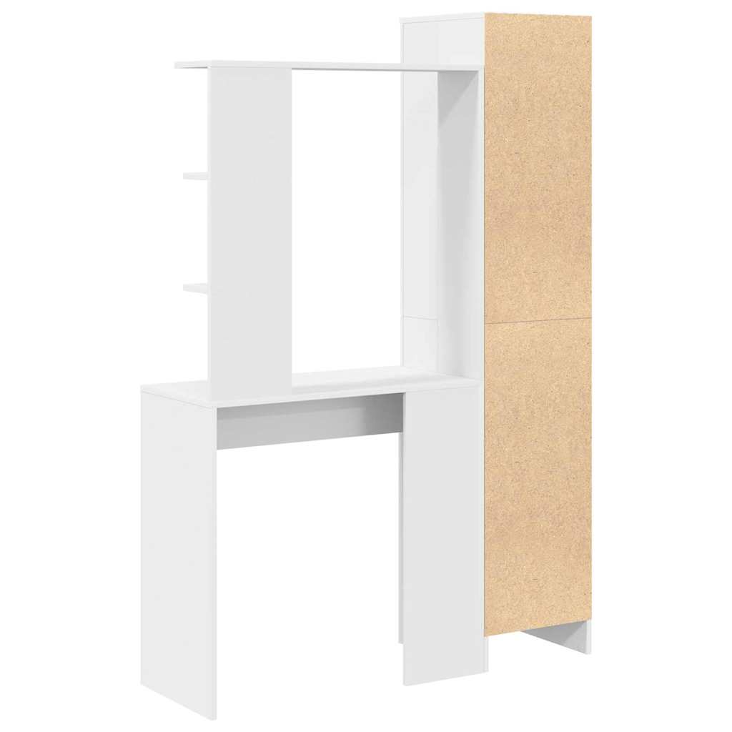 Skrivebord Med Opbevaring 2 Pcs Hvid 78,5 X 37 X 154,5 Cm - Billede 12