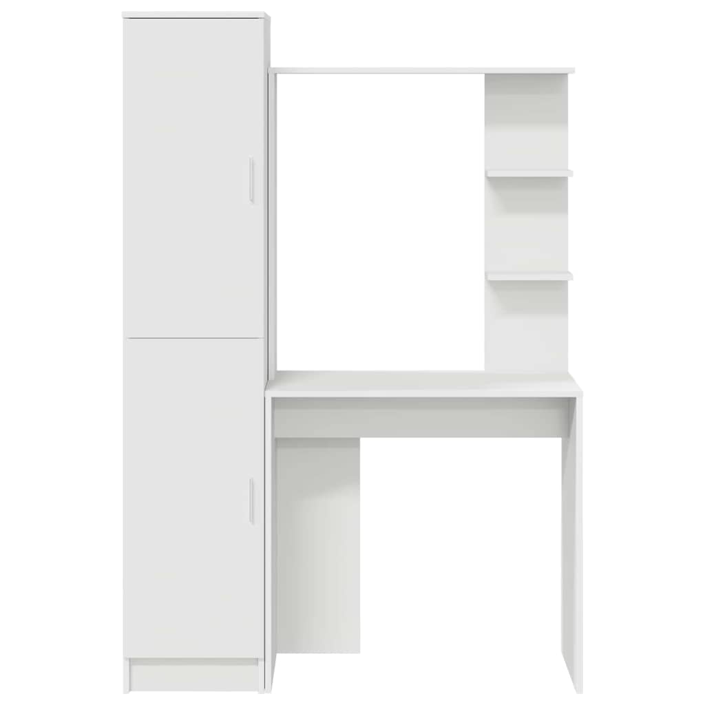 Skrivebord Med Opbevaring 2 Pcs Hvid 78,5 X 37 X 154,5 Cm - Billede 11