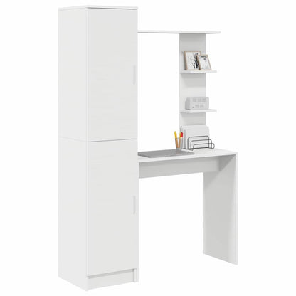 Skrivebord Med Opbevaring 2 Pcs Hvid 78,5 X 37 X 154,5 Cm - Billede 3