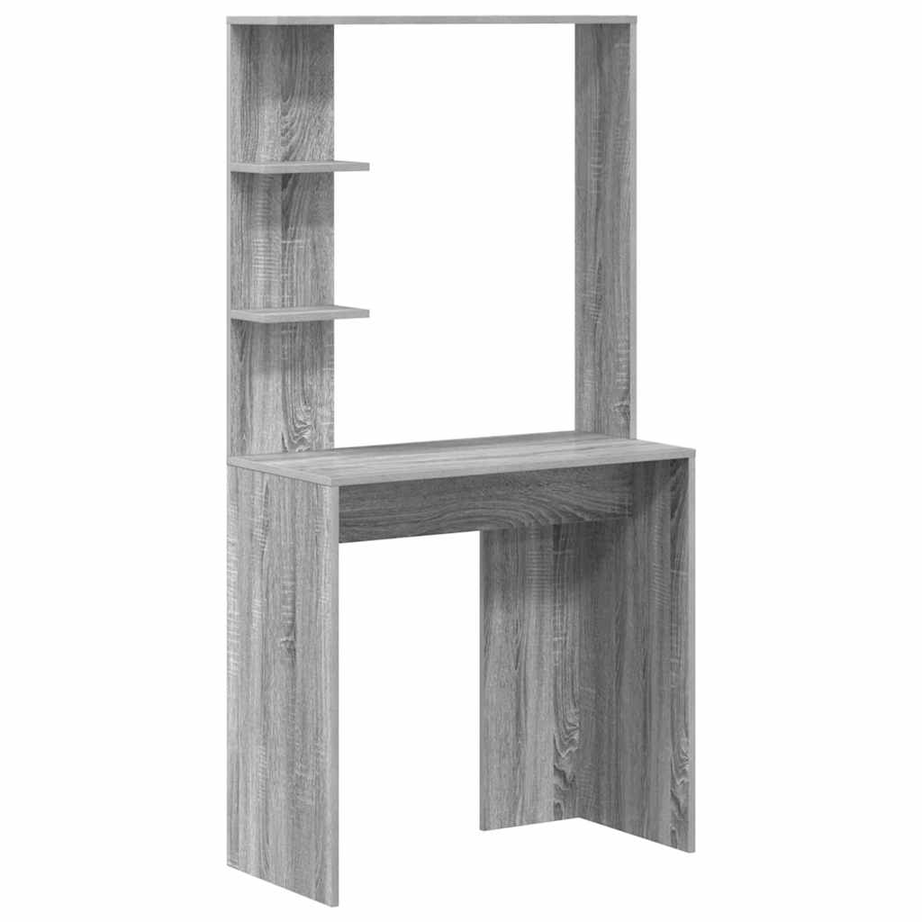 Skrivebord Med Opbevaring Med Hylde Med Dør 2 Pcs Grå Sonoma-eg - Billede 8