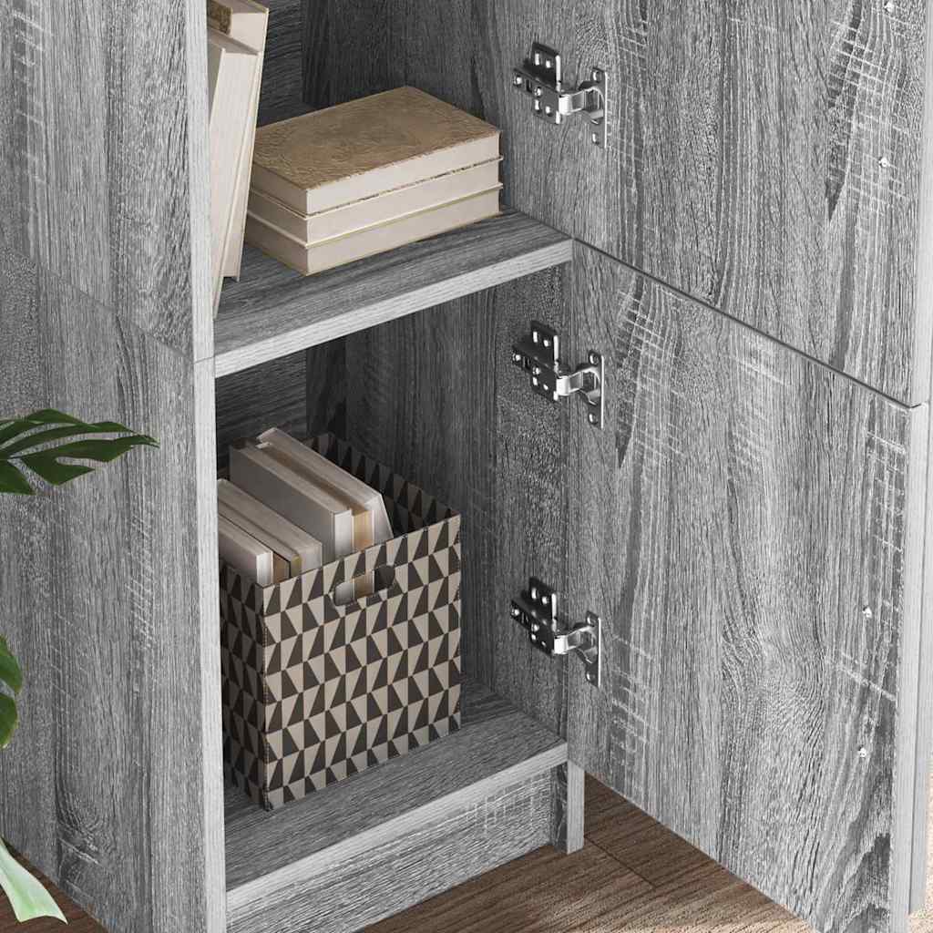 Skrivebord Med Opbevaring 2 Pcs Grå Sonoma-eg 102 X 50 X 124 Cm - Billede 4