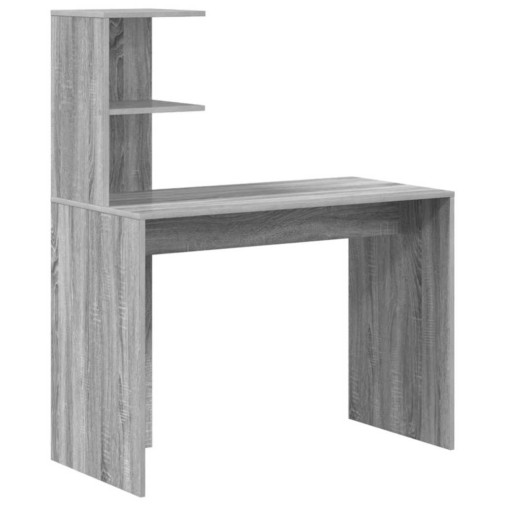 Skrivebord Med Opbevaring 2 Pcs Grå Sonoma-eg 102 X 50 X 124 Cm - Billede 5