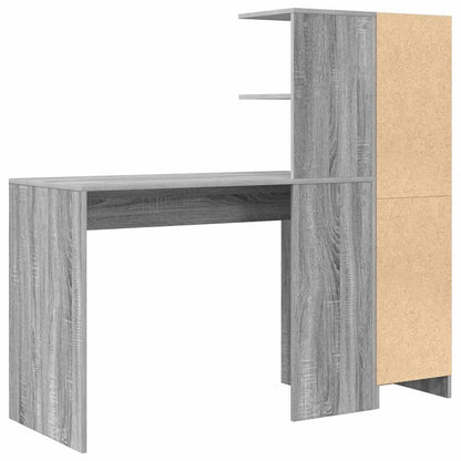 Skrivebord Med Opbevaring 2 Pcs Grå Sonoma-eg 102 X 50 X 124 Cm - Billede 9