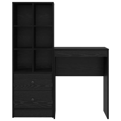 Skrivebord Med Opbevaring 2 Pcs Sort Eg 45,5 X 34 X 127 Cm - Billede 8