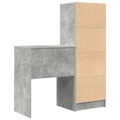 Skrivebord Med Opbevaring 2 Pcs Beton Grå 45,5 X 34 X 127 Cm - Billede 9