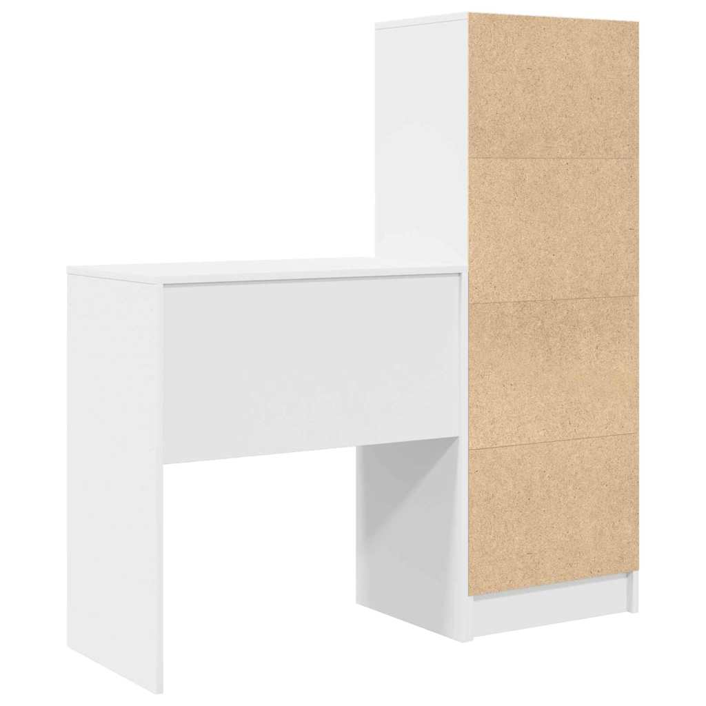 Skrivebord Med Opbevaring Med Skuffe 2 Pcs Hvid 70 X 40 X 76 Cm - Billede 9