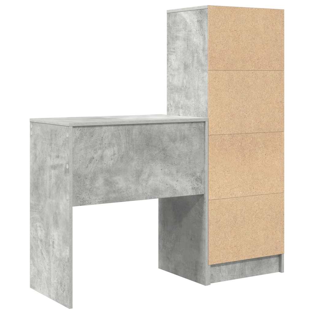 Skrivebord Med Opbevaring 2 Pcs Beton Grå 70 X 40 X 76 Cm - Billede 9