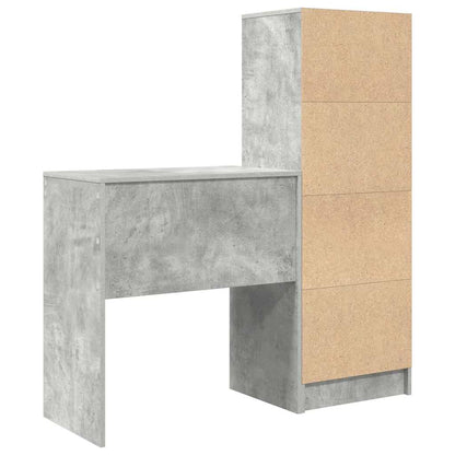 Skrivebord Med Opbevaring 2 Pcs Beton Grå 70 X 40 X 76 Cm - Billede 9