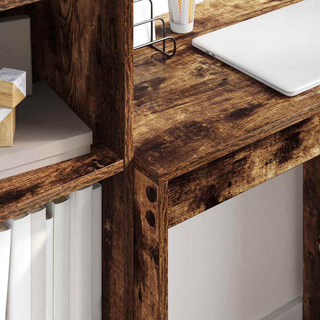 Skrivebord Med Opbevaring 2 Pcs Røget Eg 70 X 40 X 76 Cm - Billede 4