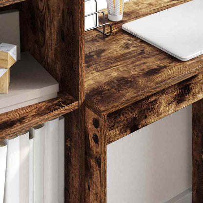 Skrivebord Med Opbevaring 2 Pcs Røget Eg 70 X 40 X 76 Cm - Billede 4