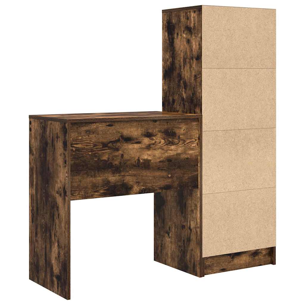 Skrivebord Med Opbevaring 2 Pcs Røget Eg 70 X 40 X 76 Cm - Billede 9