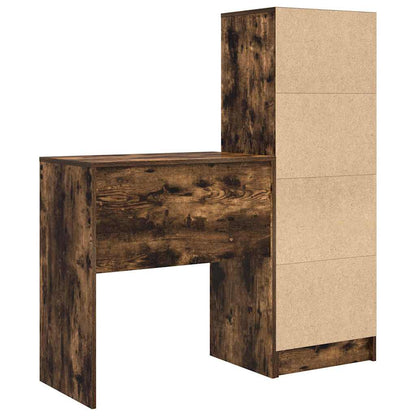 Skrivebord Med Opbevaring 2 Pcs Røget Eg 70 X 40 X 76 Cm - Billede 9