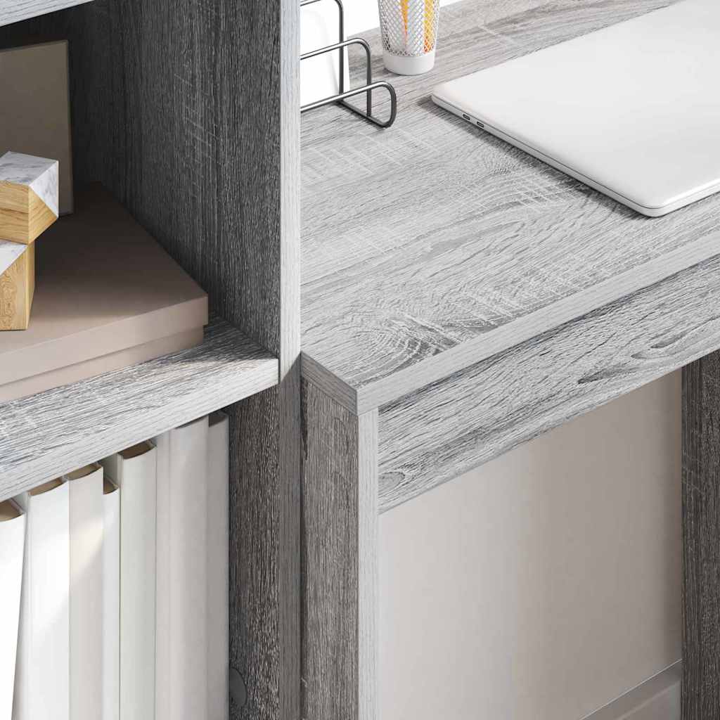 Skrivebord Med Opbevaring 2 Pcs Grå Sonoma-eg 70 X 40 X 76 Cm - Billede 4