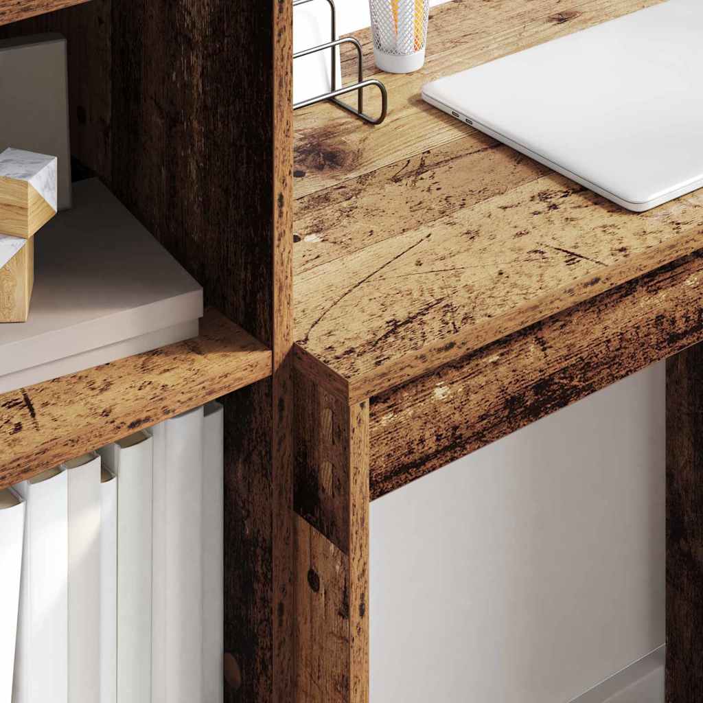 Skrivebord Med Opbevaring 2 Pcs Gammelt Træ 70 X 40 X 76 Cm - Billede 4