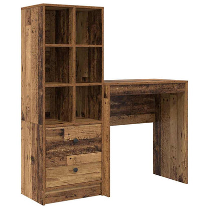 Skrivebord Med Opbevaring 2 Pcs Gammelt Træ 70 X 40 X 76 Cm - Billede 2