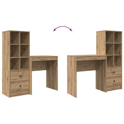 Skrivebord Med Opbevaring 2 Pcs Artisan Eg 70 X 40 X 76 Cm - Billede 13
