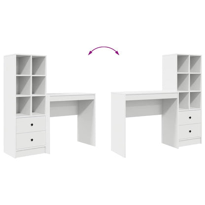 Skrivebord Med Opbevaring Med Skuffe 2 Pcs Hvid 80 X 40 X 76 Cm - Billede 13