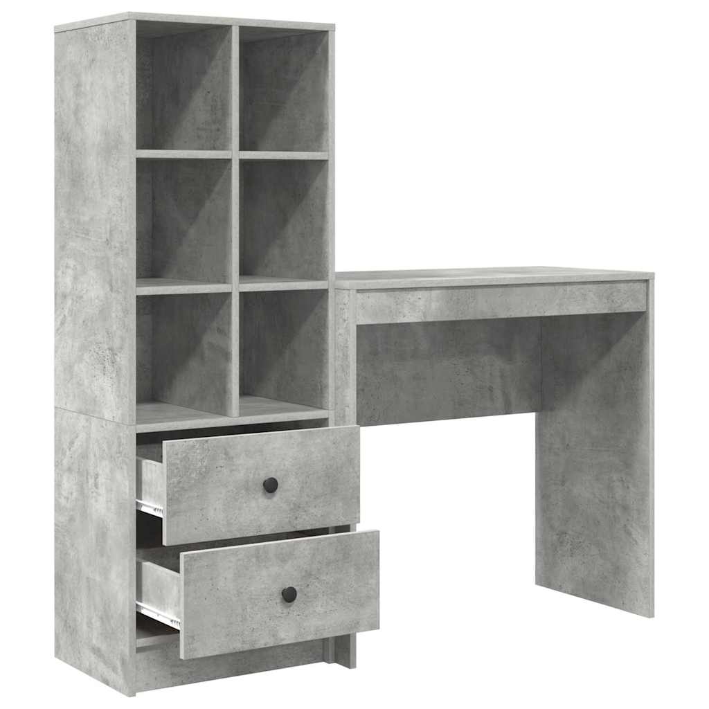 Skrivebord Med Opbevaring 2 Pcs Beton Grå 80 X 40 X 76 Cm - Billede 7