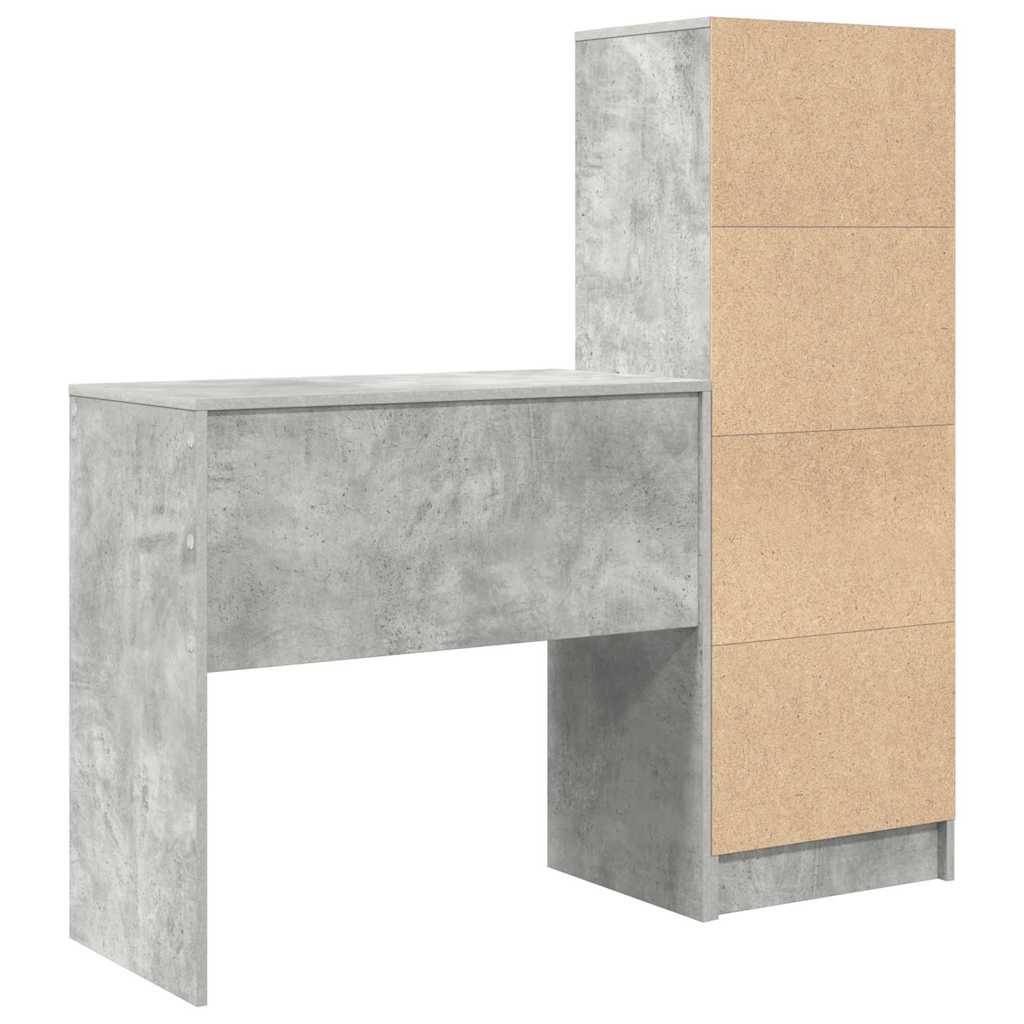 Skrivebord Med Opbevaring 2 Pcs Beton Grå 80 X 40 X 76 Cm - Billede 9