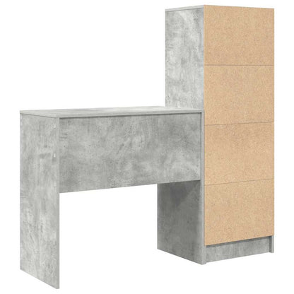 Skrivebord Med Opbevaring 2 Pcs Beton Grå 80 X 40 X 76 Cm - Billede 9