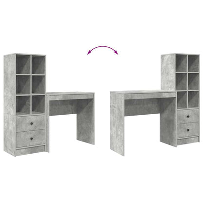 Skrivebord Med Opbevaring 2 Pcs Beton Grå 80 X 40 X 76 Cm - Billede 13