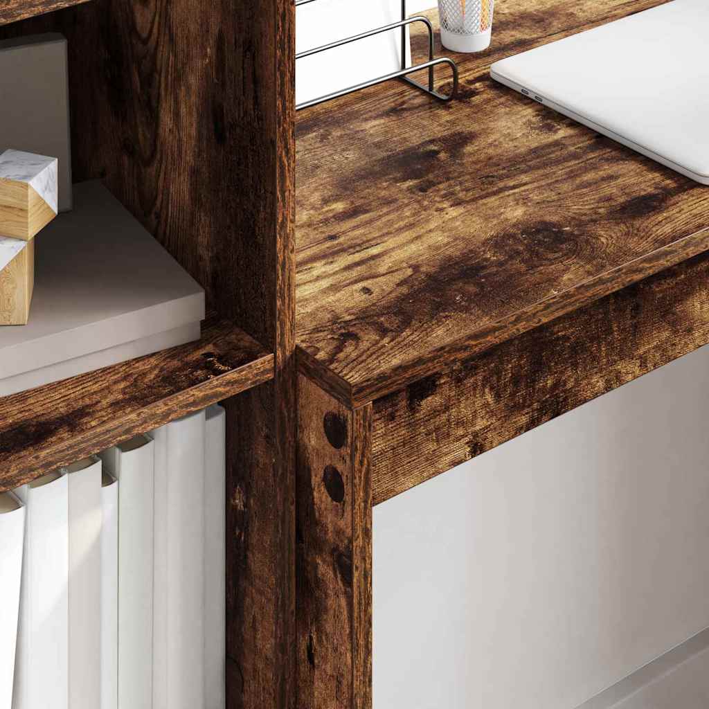 Skrivebord Med Opbevaring 2 Pcs Røget Eg 80 X 40 X 76 Cm - Billede 4