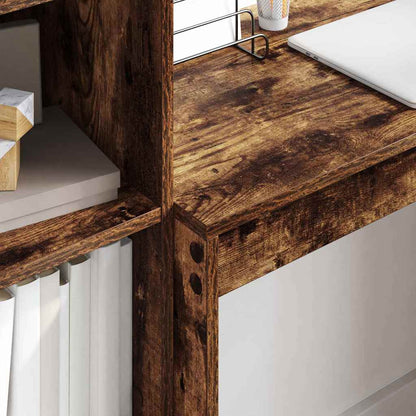 Skrivebord Med Opbevaring 2 Pcs Røget Eg 80 X 40 X 76 Cm - Billede 4