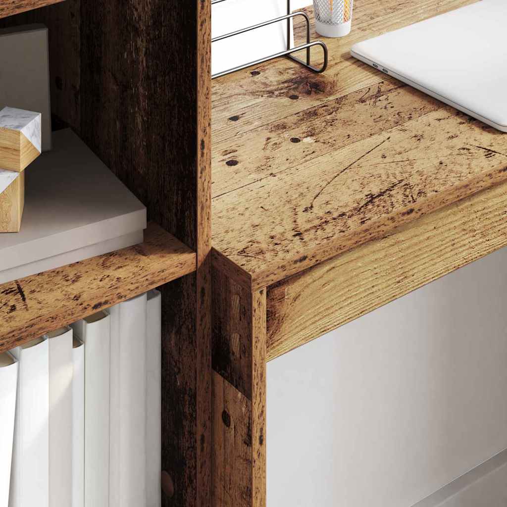 Skrivebord Med Opbevaring 2 Pcs Gammelt Træ 80 X 40 X 76 Cm - Billede 4