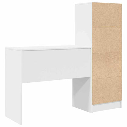 Skrivebord Med Opbevaring Med Skuffe 2 Pcs Hvid 90 X 40 X 76 Cm - Billede 9