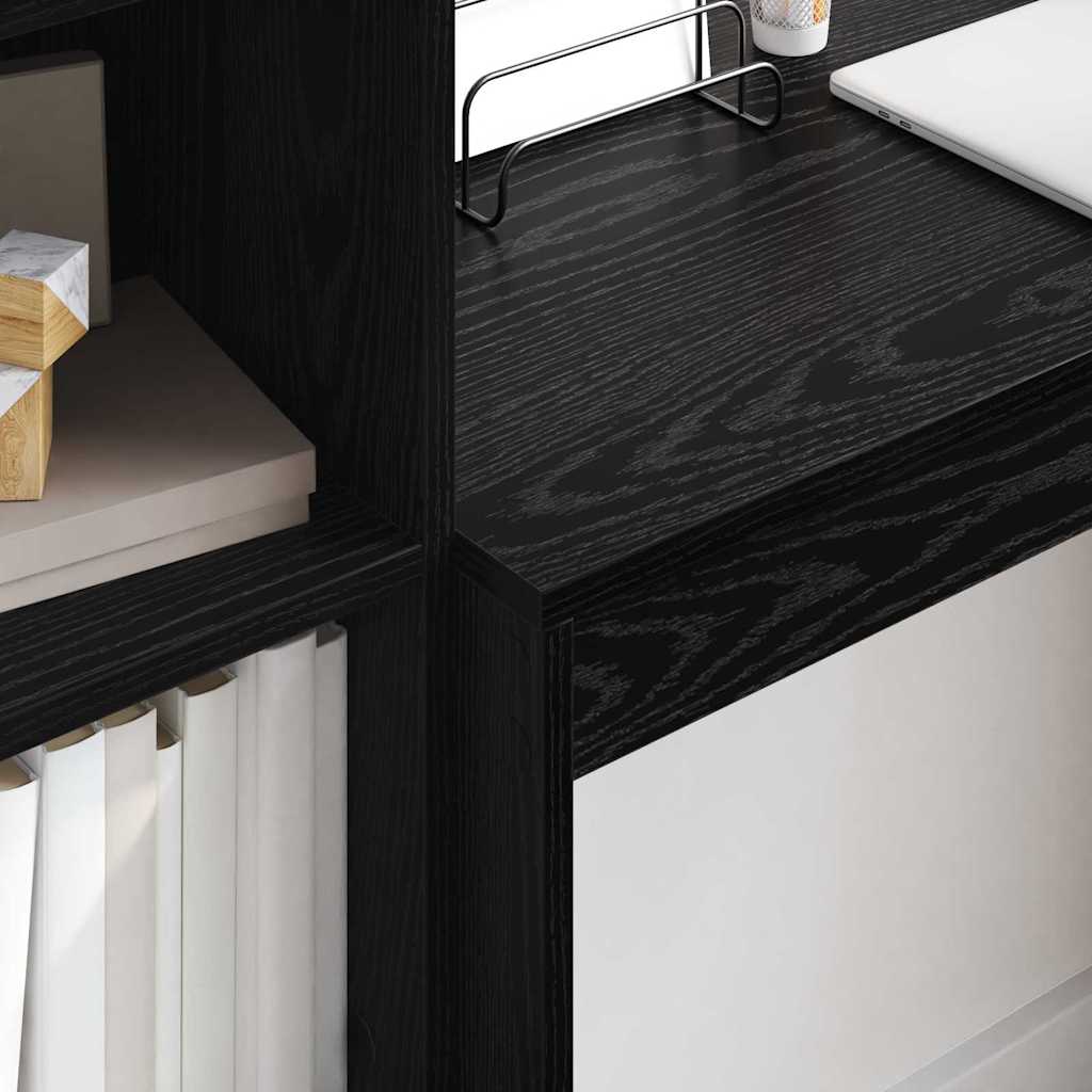 Skrivebord Med Opbevaring 2 Pcs Sort Eg 90 X 40 X 76 Cm - Billede 4