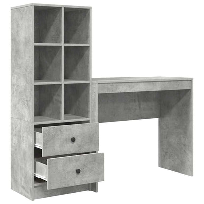 Skrivebord Med Opbevaring 2 Pcs Beton Grå 90 X 40 X 76 Cm - Billede 7