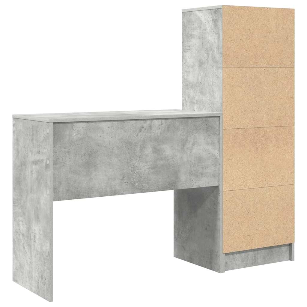 Skrivebord Med Opbevaring 2 Pcs Beton Grå 90 X 40 X 76 Cm - Billede 9