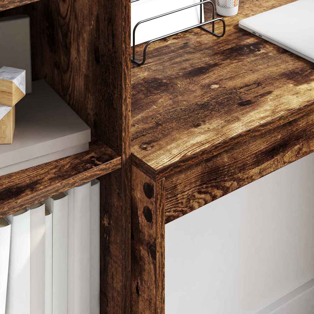 Skrivebord Med Opbevaring 2 Pcs Røget Eg 90 X 40 X 76 Cm - Billede 4