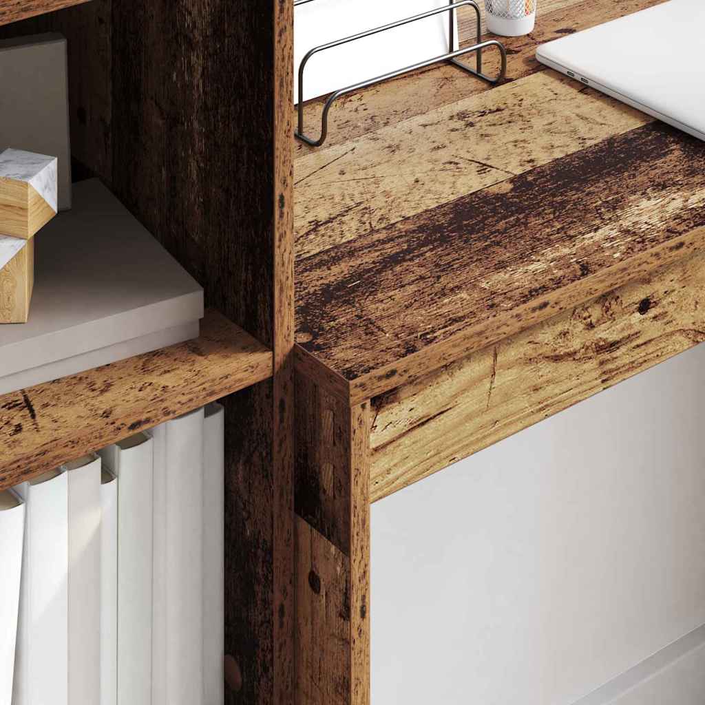 Skrivebord Med Opbevaring 2 Pcs Gammelt Træ 90 X 40 X 76 Cm - Billede 4
