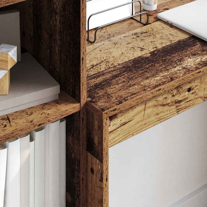 Skrivebord Med Opbevaring 2 Pcs Gammelt Træ 90 X 40 X 76 Cm - Billede 4