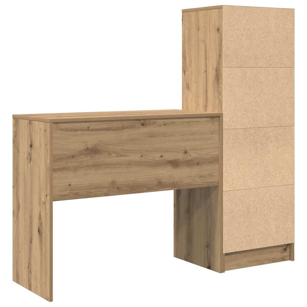 Skrivebord Med Opbevaring 2 Pcs Artisan Eg 90 X 40 X 76 Cm - Billede 9