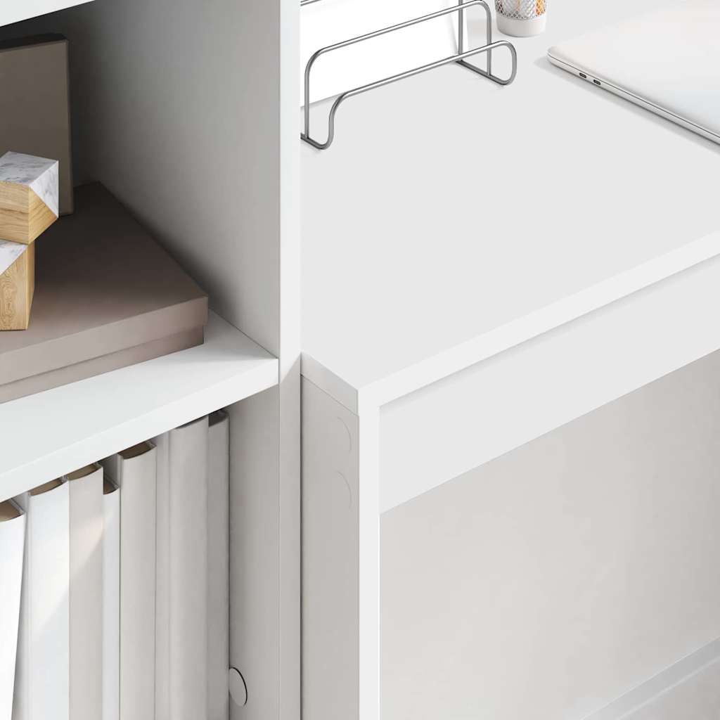 Skrivebord Med Opbevaring Med Hylde 2 Pcs Hvid 100 X 40 X 76 Cm - Billede 4