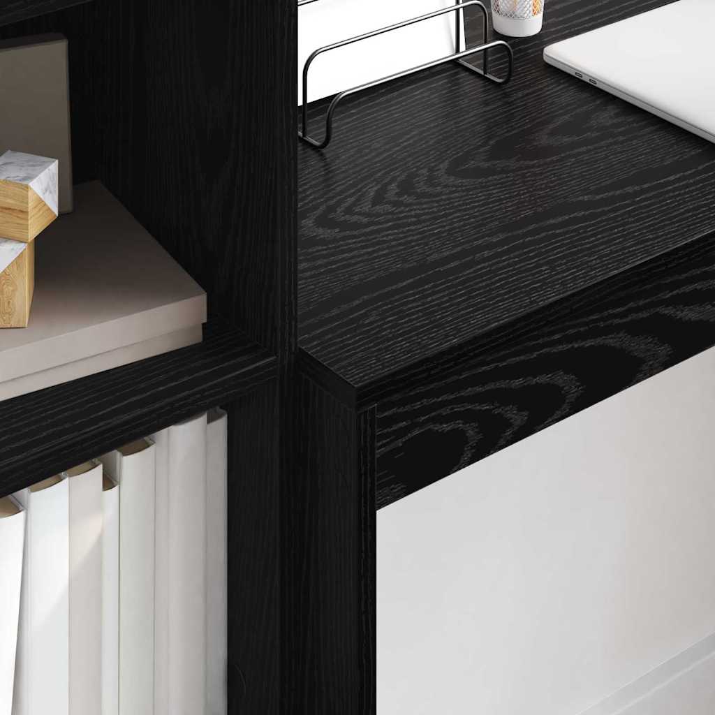 Skrivebord Med Opbevaring 2 Pcs Sort Eg 100 X 40 X 76 Cm - Billede 4