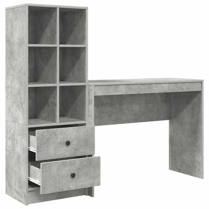 Skrivebord Med Opbevaring 2 Pcs Beton Grå 100 X 40 X 76 Cm - Billede 7