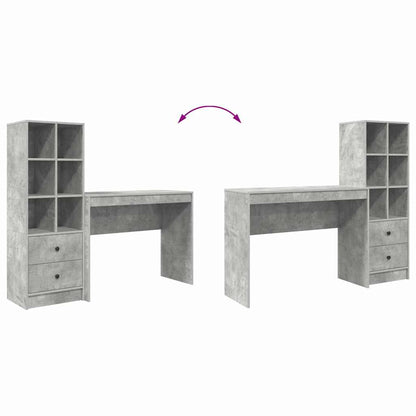 Skrivebord Med Opbevaring 2 Pcs Beton Grå 100 X 40 X 76 Cm - Billede 13