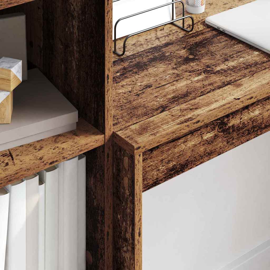 Skrivebord Med Opbevaring 2 Pcs Gammelt Træ 100 X 40 X 76 Cm - Billede 4