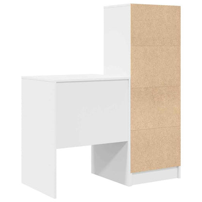 Skrivebord Med Opbevaring Med Hylde 2 Pcs Hvid 100 X 40 X 76 Cm - Billede 9