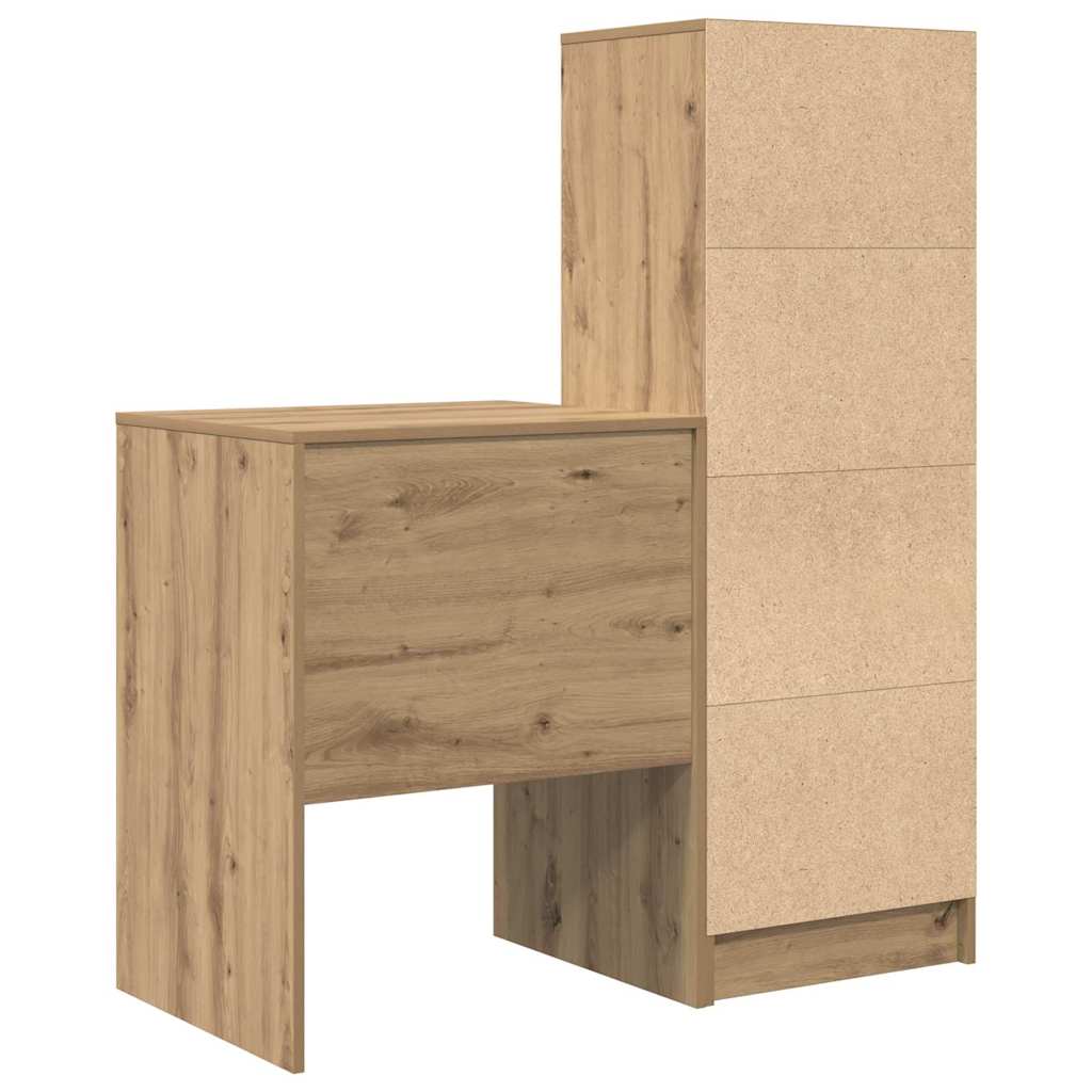 Skrivebord Med Opbevaring 2 Pcs Artisan Eg 60 X 50 X 76 Cm - Billede 9