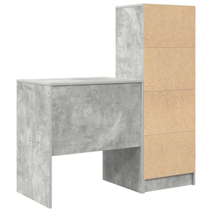 Skrivebord Med Opbevaring 2 Pcs Beton Grå 70 X 50 X 76 Cm - Billede 9
