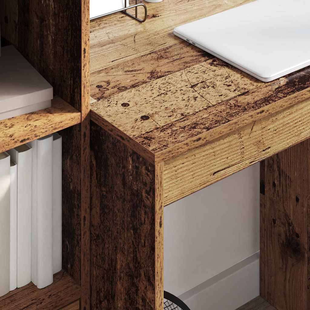 Skrivebord Med Opbevaring 2 Pcs Gammelt Træ 70 X 50 X 76 Cm - Billede 4