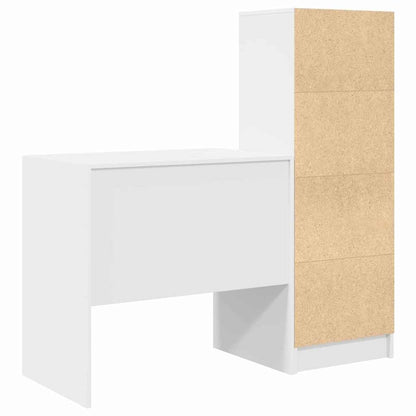 Skrivebord Med Opbevaring Med Skuffe 2 Pcs Hvid 80 X 50 X 76 Cm - Billede 9