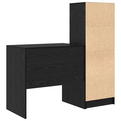 Skrivebord Med Opbevaring 2 Pcs Sort Eg 80 X 50 X 76 Cm - Billede 9