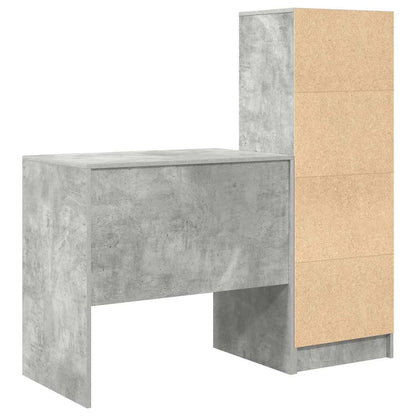 Skrivebord Med Opbevaring 2 Pcs Beton Grå 80 X 50 X 76 Cm - Billede 9
