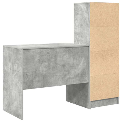 Skrivebord Med Opbevaring 2 Pcs Beton Grå 90 X 50 X 76 Cm - Billede 9